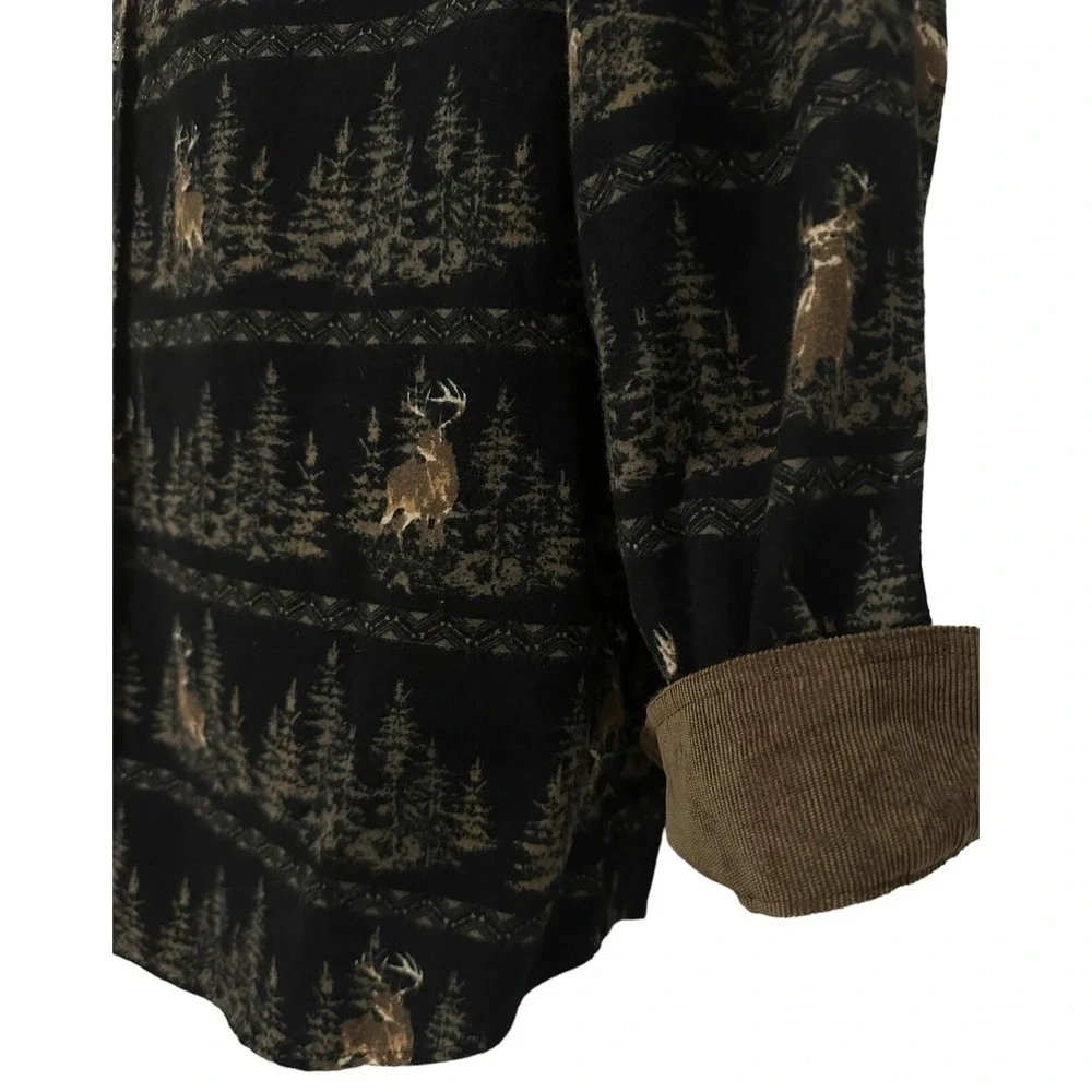 Legendary Whitetails Mens Shirt Deer‎ Brushed Cotton Corduroy Flip Cuff L Tall